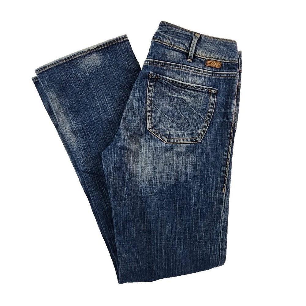 Silver Jeans Julia Blue Women 30/32 Straight Bootcut Denim‎ Medium Wash